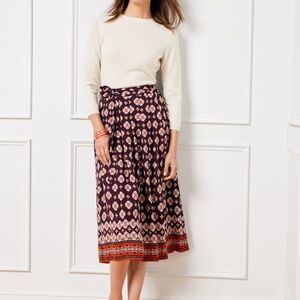 NWT TALBOTS PETITES VISCOSE FIT AND FLARE MIDI SKIRT 0P